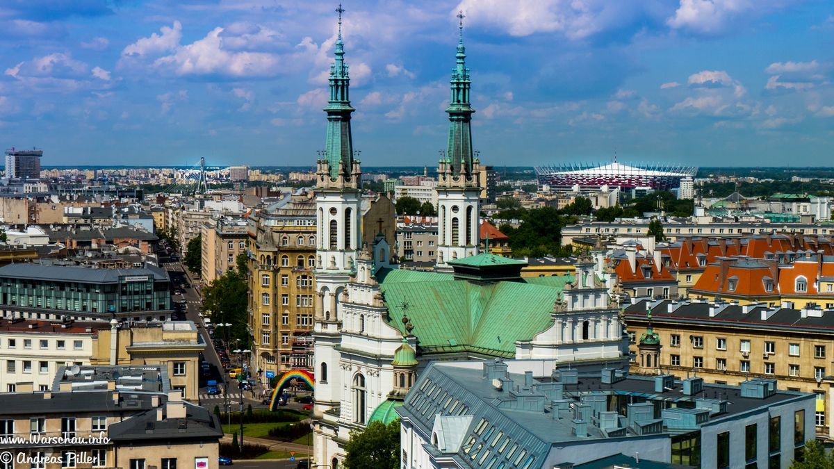 Panorama Warschau mit dem Nationalstadion