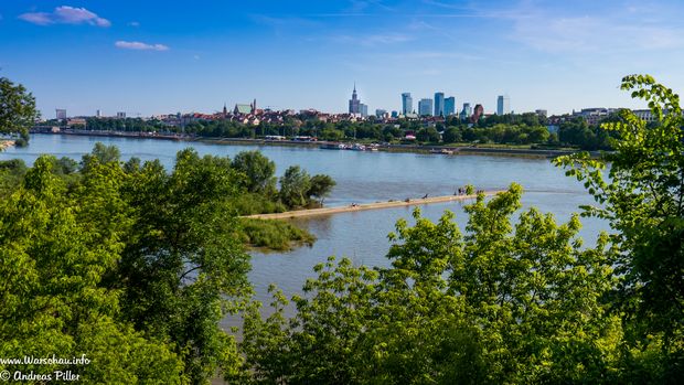 Panorama Warschau mit Weichsel