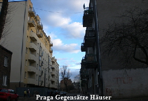 Praga Gegensätze Häuser